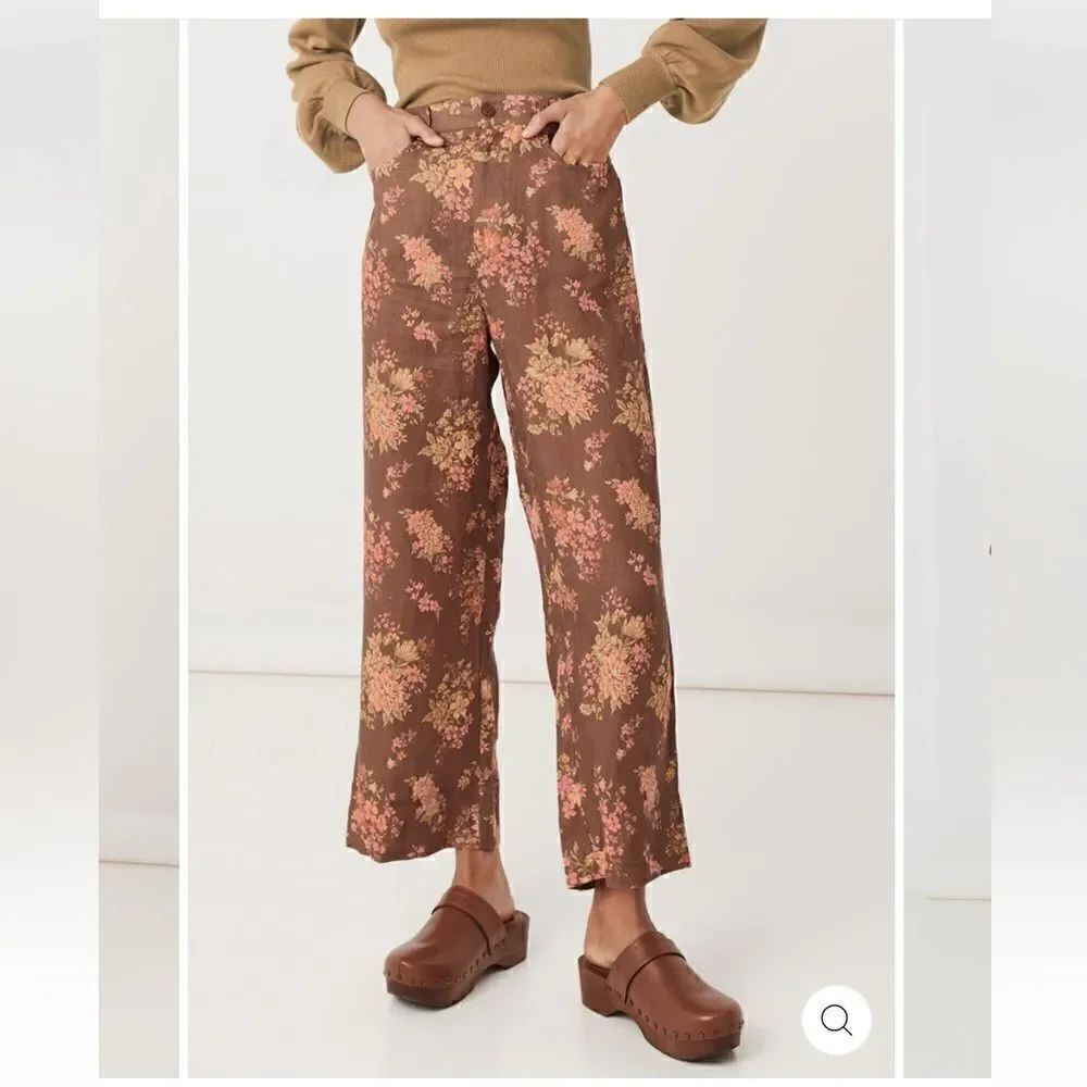 SPELL THE GYPSY • MEADOWLAND LINEN PANTS size XS color hazelnut